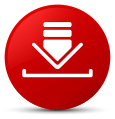 Download icon red round button