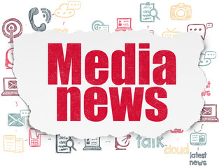 Fototapeta premium News concept: Media News on Torn Paper background