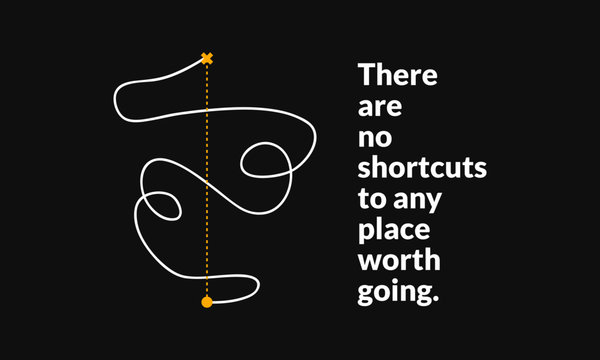 There are no shortcuts to any place worth going. (Motivational Startup Quote Vector Poster Design)