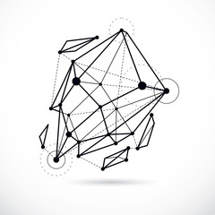 Tech abstract shape, vector polygonal figure. Communication technologies modern illustration.