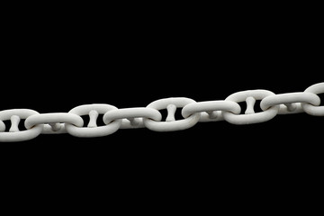 White chain on a black background.