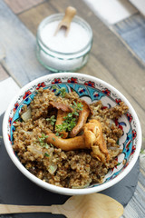 Quinoa con funghi