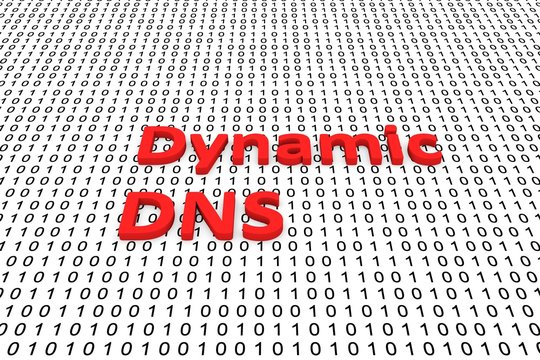 Dynamic DNS in the form of binary code, 3D illustration