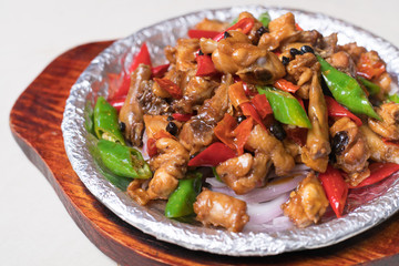 Asian food - chicken with vegetables and rice
