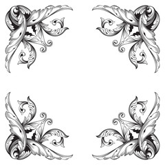 Vector baroque of vintage elements for design. 