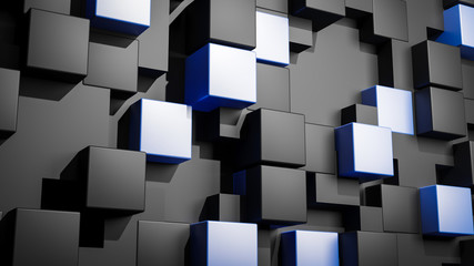 Abstract 3D cubes vertical background © patila