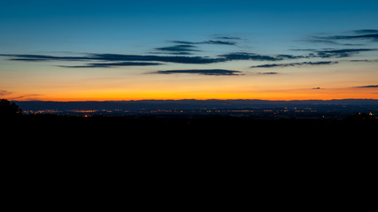 Summer evening above the fields in south france