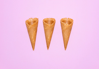 Empty ice cream cornet.