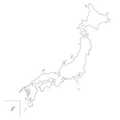 日本地図　白地図