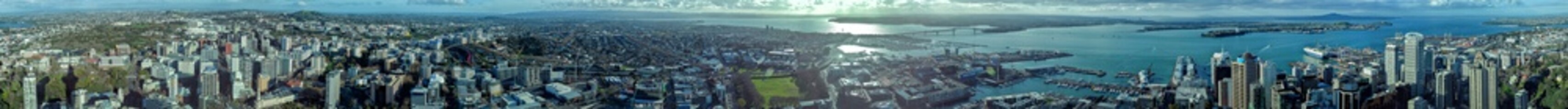 Auckland New Zealand aerial view panorama 360 degrees