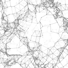 Business networking polygonal mesh background. Digital global connection technology concept