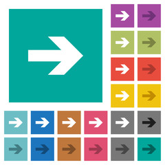 Right arrow square flat multi colored icons