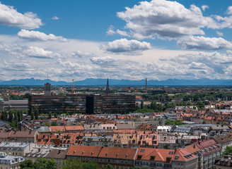 The city Munich of bird's-eye,  Germany  Bavaria