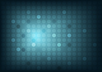 Abstract blue background with circles and wide blurry light spot