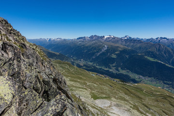 Idyllic Swiss summer landscape in Bettmeralp, Swiss Alps, Switzerland