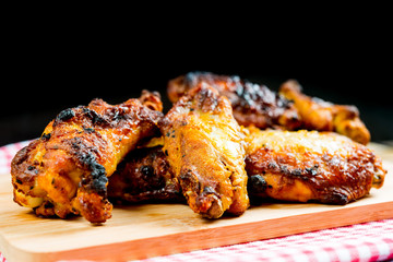 fried chicken wings on table