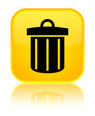 Recycle bin icon special yellow square button