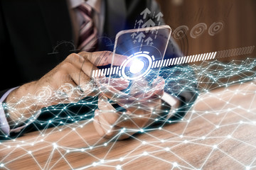 futuristic device. wireless communication network concept.