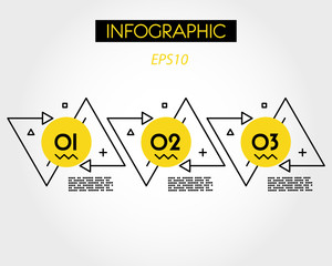 yellow infographic outline double triangle