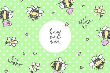 bees stickers frame