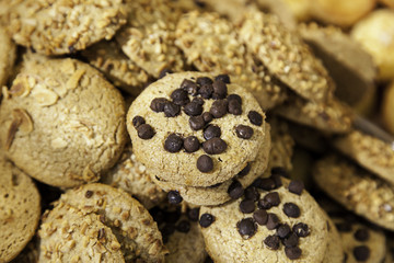 Craft chocolate cookies in a traditional market