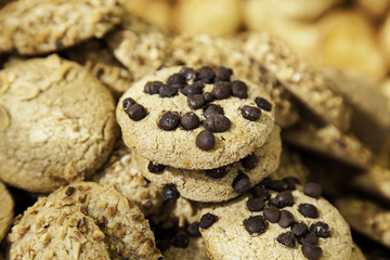 Craft chocolate cookies in a traditional market