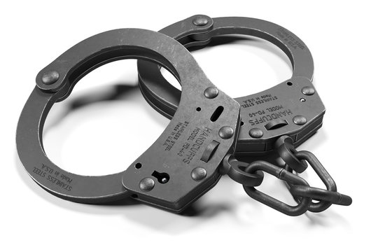 Black police handcuffs