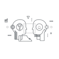 Emotional intelligence concept, communication skills, reasoning and persuasion