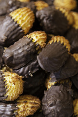 Craft chocolate cookies in a traditional market