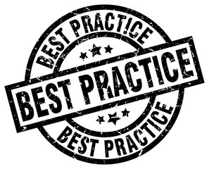 best practice round grunge black stamp