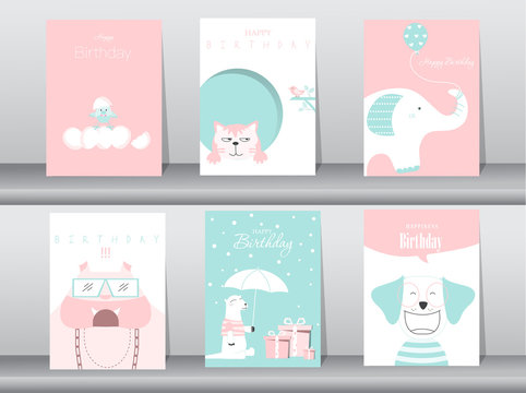 Design for  greeting and birthday card,vector illustrations