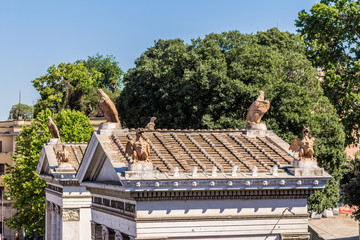 Rooftops of Pincio gate in Rome