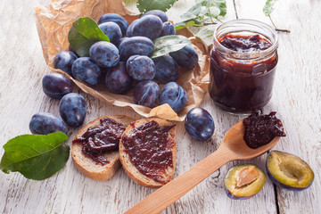 Plums with jam