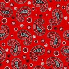 Fototapeta premium Beautiful seamless paisley vector pattern