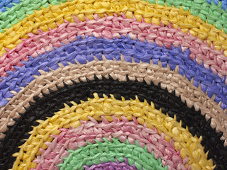 Multicolored braided rug