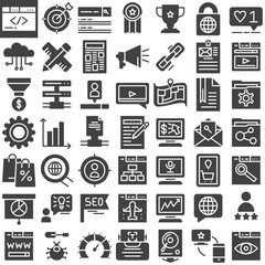 Seo & online marketing vector icons set