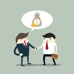 Business man Two persons are shaking hands, business teamwork and contact concept