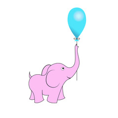 Elephant with balloons