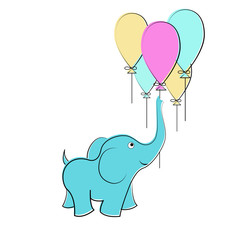 Elephant with balloons