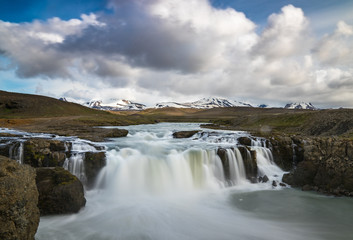 Fototapeta na wymiar Gygjarfoss waterfall, on road F347. From a roundtrip on Iceland in summer 2017
