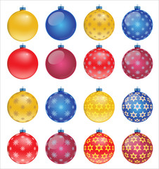 Set of colorful Christmas balls, illustration