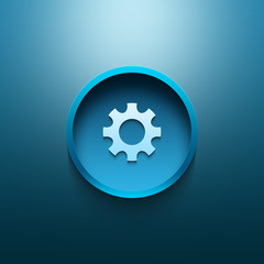 Computer settings blue round icon