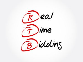 RTB - Real-time bidding, acronym business concept background
