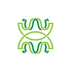 letter w m line art logo