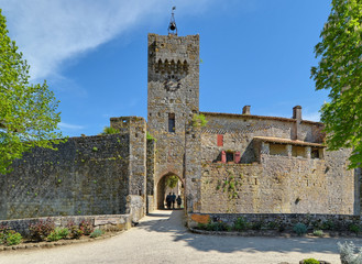 Larressingle, cité médiévale, porte d'entrée, Gers, France