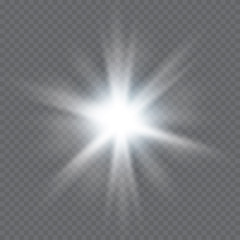 Glow light effect. Star burst with sparkles.Sun.