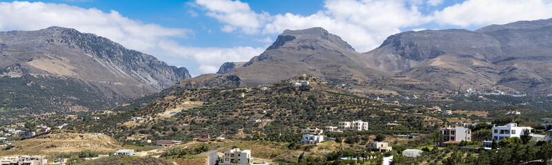Fototapeta na wymiar panorama, mountains behind Plakias, Crete Greece