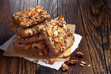 Fototapeta premium Cookies with nuts and seeds