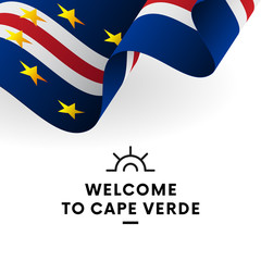 Welcome to Cape Verde. Cape Verde flag. Patriotic design. Vector illustration.