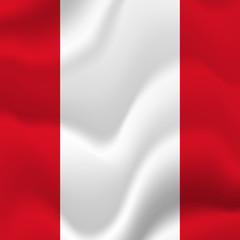 Peru waving flag. Vector illustration.